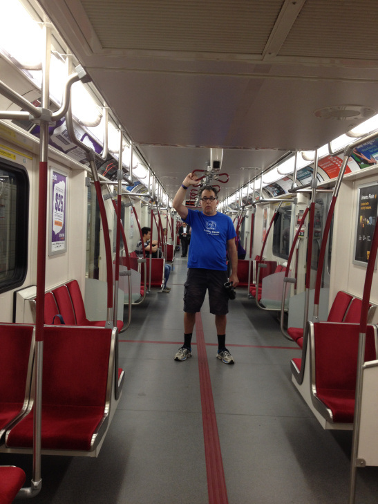 Rob Ashe takes the subway in Toronto