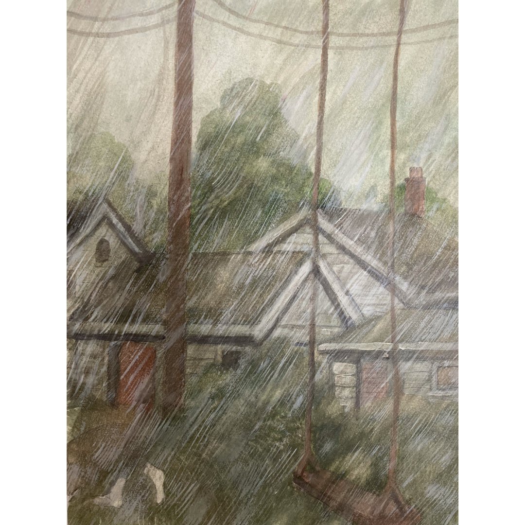 image of cottages in the rain