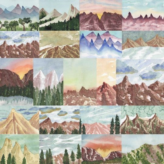 A variety of mountain landscapes painted by Artsy Paint