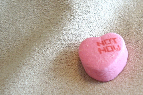 'Not Now' heart shape candy