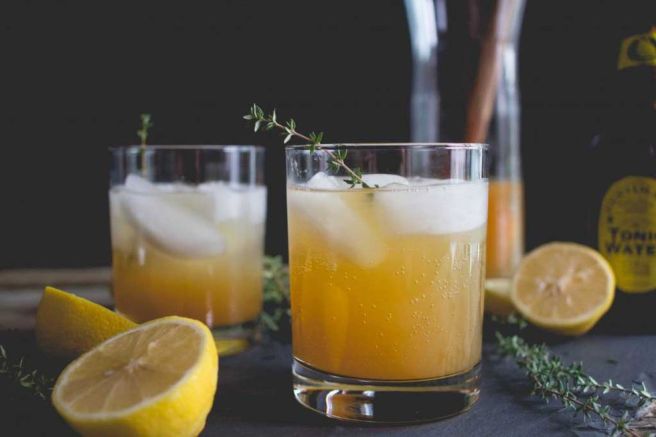 Cider, Thyme + Tonic Mocktail